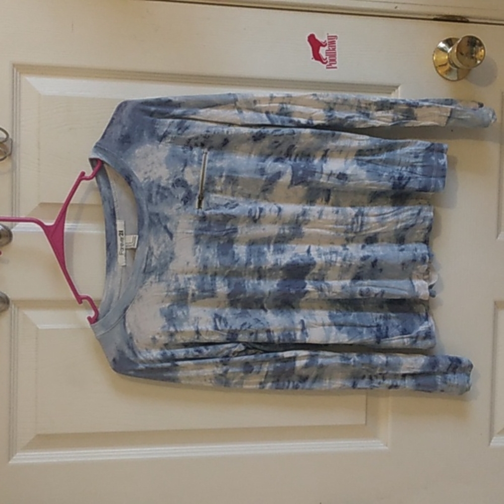Blue tie dye long sleeved shirt
